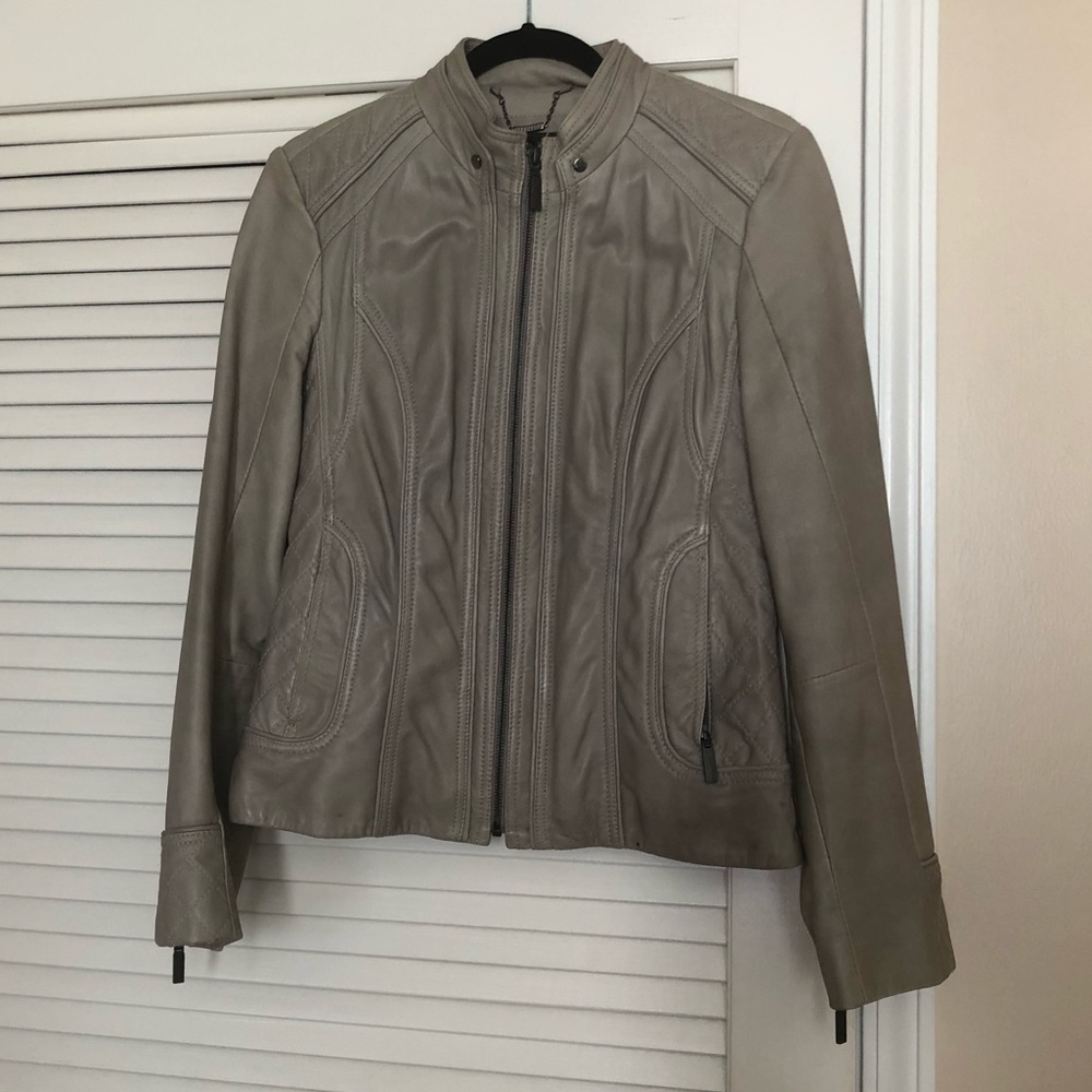 Bandolino cream leather jacket